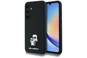Mobil - Covers & Cases - Karl Lagerfeld Silicone Karl&Choupette Metal Pin case for Samsung Galaxy A35 - black - 3666339259525