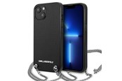 Mobil - Covers & Cases - Karl Lagerfeld Leather Textured and Chain Case for iPhone 13 / 14 / 15 6.1" - Black - 3666339049935