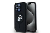 Mobil - Covers & Cases - Karl Lagerfeld Silicone Karl&Choupette MagSafe case for iPhone 15 Pro - black - 3666339254063