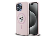 Mobil - Covers & Cases - Karl Lagerfeld Silicone Karl&Choupette MagSafe Case for iPhone 15 Pro - Pink - 3666339254483
