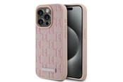 Mobil - Covers & Cases - Karl Lagerfeld Leather Monogram Metal Logo case for iPhone 15 Pro Max - pink - 3666339253936