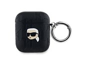 Mobil - Andet Tilbehør - Karl Lagerfeld Monogram Karl Head case for AirPods 1 / 2 - black - 3666339283636