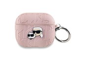Mobil - Andet Tilbehør - Karl Lagerfeld Monogram Karl & Choupette Head Case for AirPods 3 - Pink - 3666339283698