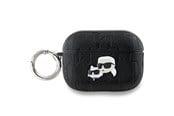 Mobil - Andet Tilbehør - Karl Lagerfeld Monogram Karl & Choupette Head Case for AirPods Pro 2 - Black - 3666339283582