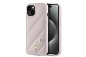 Mobil - Covers & Cases - Karl Lagerfeld Diagonal Quilted Script case for iPhone 14 / 15 / 13 - pink - 3666339252465