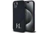 Mobil - Covers & Cases - Karl Lagerfeld Silicone Shadow Metal Initial MagSafe Case for iPhone 15 Black - 3666339252922