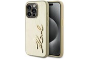 Mobil - Covers & Cases - Karl Lagerfeld Wrinkled Metal Signature iPhone 15 Pro Case - Gold - 3666339255466