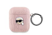 Mobil - Andet Tilbehør - Karl Lagerfeld Monogram Karl Head case for AirPods 1 / 2 - pink - 3666339283759