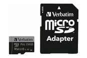 Hukommelseskort - Verbatim Pro U3 microSD/SD - 100MB/s - 256GB - 47045