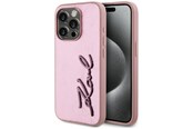 Mobil - Covers & Cases - Karl Lagerfeld Wrinkled Metal Signature iPhone 15 Pro Case - Pink - 3666339255602