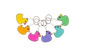 Legetøj - Duckiez Colorful Ducks Keychain - 9979