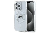 Mobil - Covers & Cases - Karl Lagerfeld IML Metal Karl&Choupette Head MagSafe iPhone 15 Pro Case - White - 3666339284343