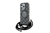 Mobil - Covers & Cases - Karl Lagerfeld IML Crossbody Monogram Karl & Choupette Head MagSafe Case for iPhone 15 Pro Max - Black - 3666339286453