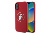 Mobil - Covers & Cases - Karl Lagerfeld Silicone Karl&Choupette Heads Ring MagSafe iPhone 16 Case - Red - 3666339318680