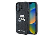Mobil - Covers & Cases - Karl Lagerfeld Monogram Karl & Choupette Head Pin iPhone 16 Case - Black - 3666339329365