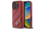 Mobil - Covers & Cases - Karl Lagerfeld Quilted Signature iPhone 16 Pro Case - Red - 3666339317782