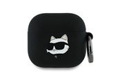 Mobil - Andet Tilbehør - Karl Lagerfeld Silicone Choupette Head 3D Case for AirPods 4 - Black - 3666339398026