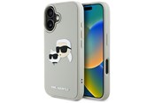 Mobil - Covers & Cases - Karl Lagerfeld HC 3D Rubber Double Heads iPhone 16 Case - Beige - 3666339402341