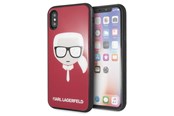 Mobil - Covers & Cases - Karl Lagerfeld Iconic Glitter Karl`s Head iPhone X / Xs Case - Red - 3700740444818