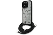Mobil - Covers & Cases - Karl Lagerfeld Crossbody Grained Pattern & Logo Case for iPhone 16 Pro - Gray - 3666339468187