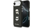 Mobil - Covers & Cases - Karl Lagerfeld FW Grained Karl & Choupette Heads Pins & Logo iPhone Air Case - Black - 3666339494667