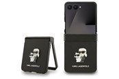 Mobil - Covers & Cases - Karl Lagerfeld Saffiano Karl&Choupette Pin Case for Samsung Galaxy Z Flip 7 - Black - 3666339559380
