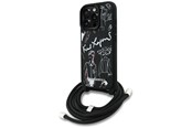 Mobil - Covers & Cases - Karl Lagerfeld Crossbody Grained Pattern & Logo Case for iPhone 16 Pro Max - Black - 3666339468019