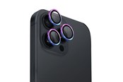 Mobil - Beskyttelsesglas - UNIQ Optix Aluminum Camera Lens Protector Tempered Glass Camera Protector Phone Camera With Applicator For iPhone 16 Pro / 16 Pro Max - Iridescent - 8886463690383