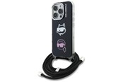 Mobil - Covers & Cases - Karl Lagerfeld IML Crossbody Karl&Choupette Head Case for iPhone 16 Pro - Black - 3666339461881