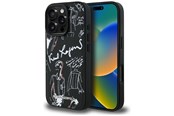 Mobil - Covers & Cases - Karl Lagerfeld Grained Pattern & Logo MagSafe Case for iPhone 16 Pro Max - Black - 3666339463335