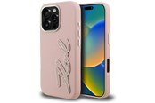 Mobil - Covers & Cases - Karl Lagerfeld FW Grained Signature Logo iPhone 16 Pro Max Case - Pink - 3666339457754