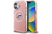 Mobil - Covers & Cases - Karl Lagerfeld IML Glitter Karl & Choupette Heads Logo MagSafe iPhone 16 Case - Pink - 3666339468347