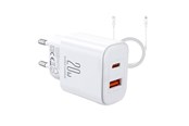 Kamera & objektivtilbehør - Joyroom Oplader JR-TCF05 Flash, 20W + C to L Kabel 1m (White) - JR-TCF05 White C-L