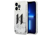 Mobil - Covers & Cases - Karl Lagerfeld Liquid Glitter Big KL case for iPhone 14 Pro - silver - 3666339085704