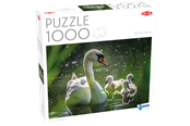 Puslespil - Tactic 1000 pcs puzzle: Swan on Lake with Babies - 59218