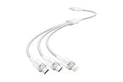 USB kabel - Vention USB 2.0 A til 3-i-1 6A-kabel CTRWG 1.5M (hvid) - CTRWG