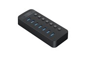 USB hub - ORICO CT2U3-7AB 7x USB-A 3.0 Hub with Switches - Black USB hub - USB 3.0 - 7 ports - Sort - CT2U3-7AB-EU-BK-BP-HU