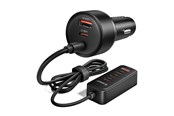 Mobil - Adaptere & Opladere - ORICO ChargeClip 108W Car Charger 2x USB-A + 4x USB-C with Clip - Black - CC-90-2A4C-BK-EP-HU