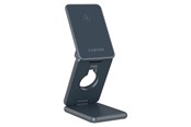 Mobil - Adaptere & Opladere - Canyon 3-i-1 Foldbar Trådløs Oplader 15W, Mørkegrå - CNS-WCS309M