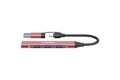 USB hub - Canyon DS-02 4-i-1 USB-A/C Hub, Pink USB hub - USB 3.0 - 4 ports - Pink - CNS-TDS02P