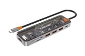 USB hub - Canyon DS-13 7-i-1 USB-C Hub 4K, Grå USB hub - Grå - CNS-TDS13