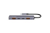 USB hub - Canyon DS-18 5-i-1 USB-C Hub, Grå USB hub - USB 3.0 - 5 ports - Grå - CNS-TDS18