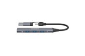 USB hub - Canyon DS-02 4-i-1 USB-A/C Hub, Grå USB hub - USB 3.0 - 4 ports - Grå - CNS-TDS02G