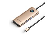 USB hub - ORICO PW11 8in1 USB-C Docking Station 2x USB-A 3.0 1x USB-A 2.0 1x USB-C 3.0 1x USB-C PD 100W 1x HDMI 4K 60Hz 1x VGA 1080P 60Hz 1x RJ45 Gigabit Ethernet - Rose Gold USB hub - USB 3.0 - 8 ports - PW11-8PC-RG-EP