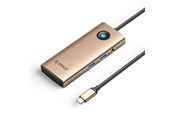 USB hub - ORICO PW11 8in1 USB-C Docking Station 2x USB-A 3.0 1x USB-C PD 100W 1x HDMI 4K 60Hz 1x microSD/SD 1x RJ45 Gigabit Ethernet 1x Audio 3.5mm - Rose Gold USB hub - USB 3.0 - 8 ports - PW11-8PM-RG-EP