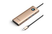 USB hub - ORICO PW11 9in1 USB-C Docking Station 2x USB-A 3.0 1x USB-C 3.0 1x USB-C PD 100 1x HDMI 4K 60Hz 1x microSD/SD 1x RJ45 2.5G Ethernet 1x Audio 3.5mm - Rose Gold USB hub - USB 3.0 - 9 ports - PW11-9P25R-RG-EP