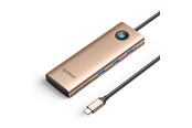 USB hub - ORICO PW11 9in1 USB-C Docking Station 3x USB-A 3.0 1x USB-C PD 100 1x HDMI 4K 60Hz 1x VGA 1080P 60Hz 1x microSD/SD 1x RJ45 Gigabit Ethernet - Rose Gold USB hub - USB 3.0 - 9 ports - PW11-9P-RG-EP