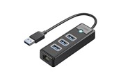 USB hub - ORICO PW3UR25-U3 USB Hub 4-Port 3x USB-A 3.0 1x RJ45 2.5G Ethernet 0.5m - Black USB hub - USB 3.0 - 4 ports - Sort - PW3UR25-U3-05-BK-EP