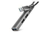 USB hub - AXAGON - hub - 4 porte USB hub - 4 ports - Sølv - HUE-STA