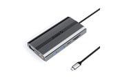 USB hub - ORICO XDR 12in1 USB-C Docking Station USB-A USB-C HDMI 4K VGA RJ45 Gigabit PD 100W SD and microSD Card Reader - Gray USB hub - USB 3.1 - 12 ports - Grå - XDR-X22-GY-BP